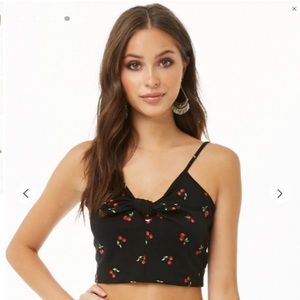 Forever 21 Cherry Tie Top